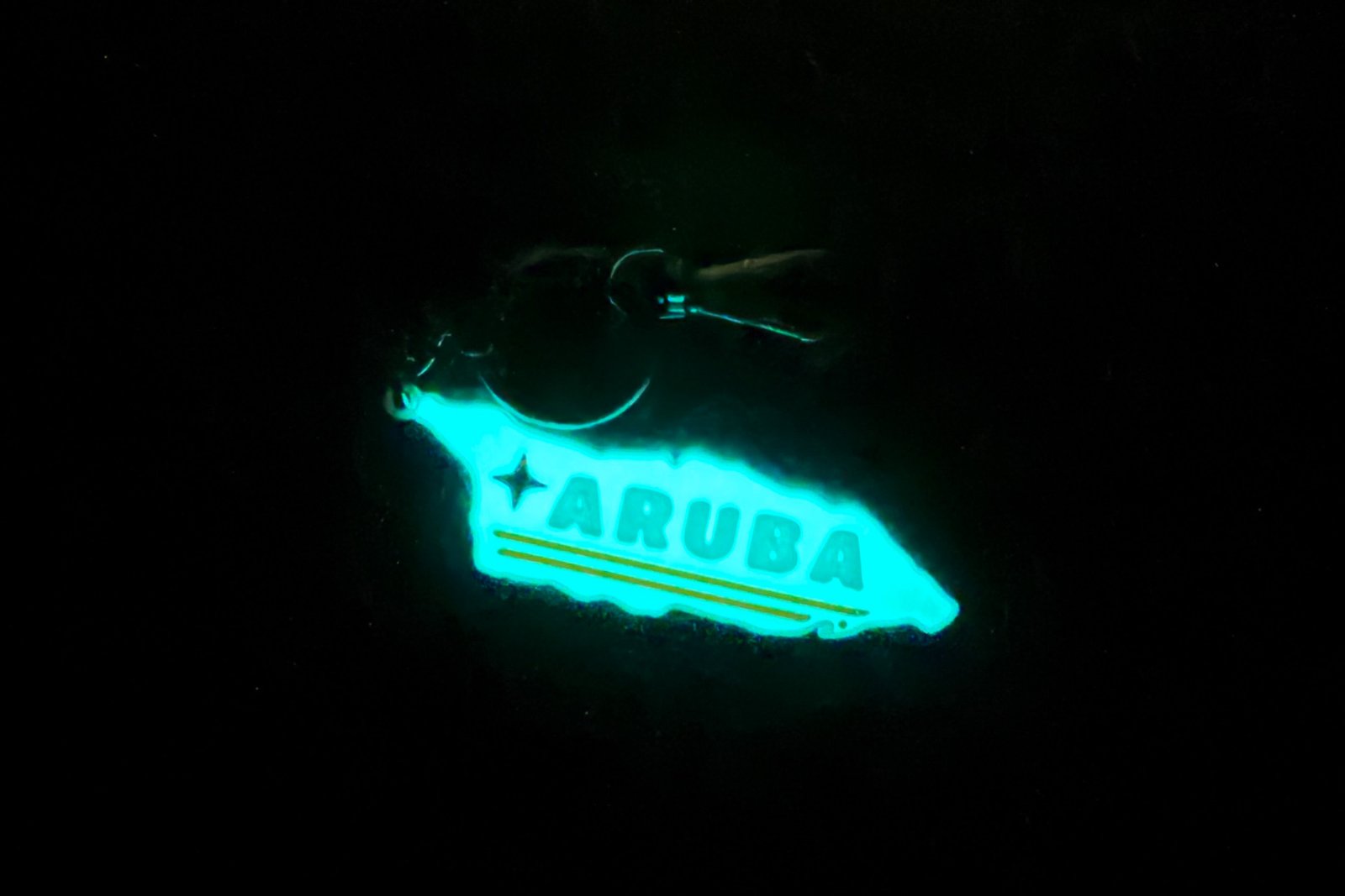 Keychain - Aruba map - Glow in the dark! (CUSTOMIZABLE)