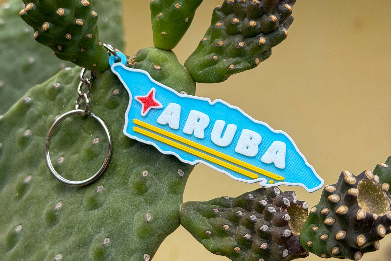 Keychain - Aruba map - Glow in the dark! (CUSTOMIZABLE)
