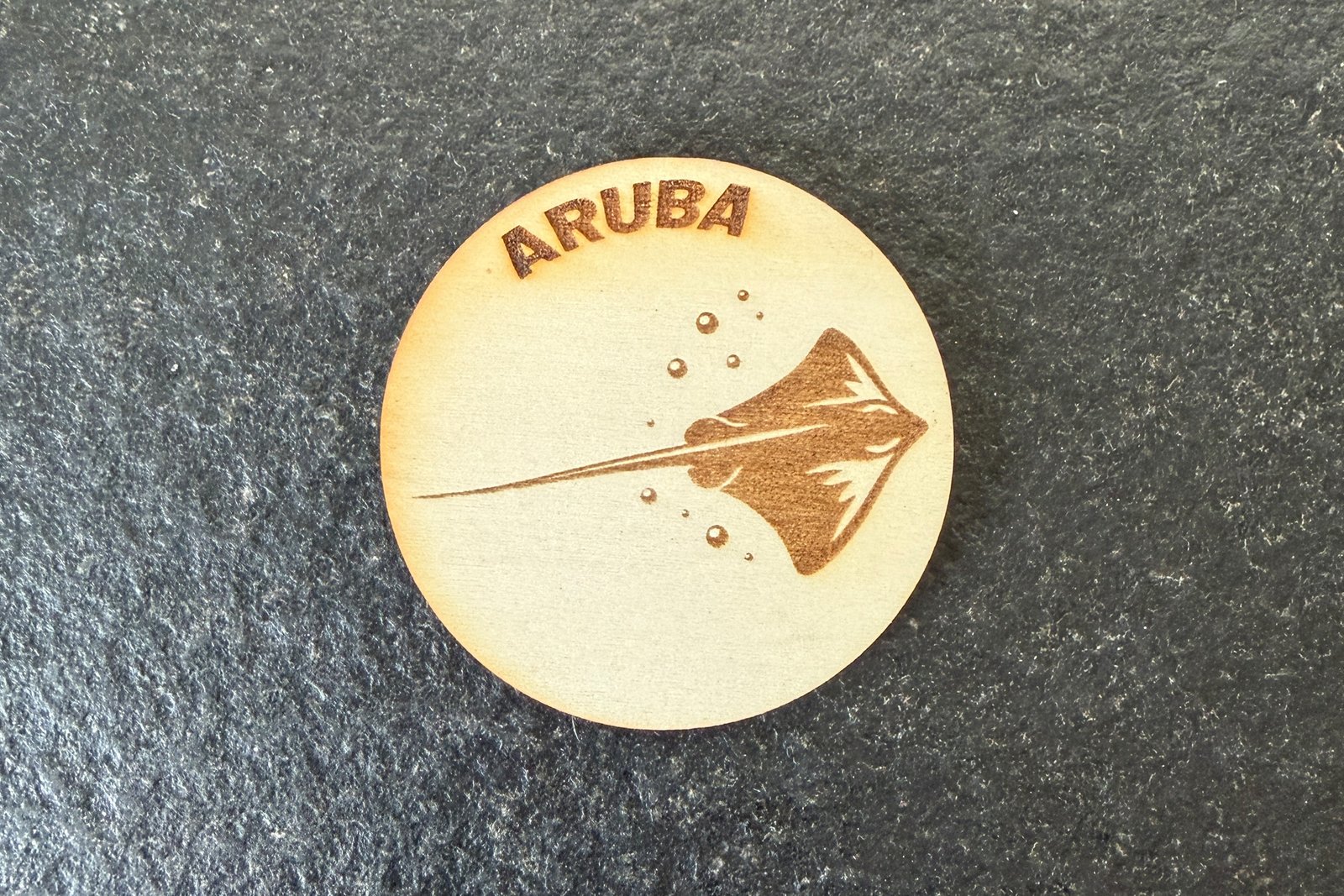 Magnet - Wood - Stingray - Round